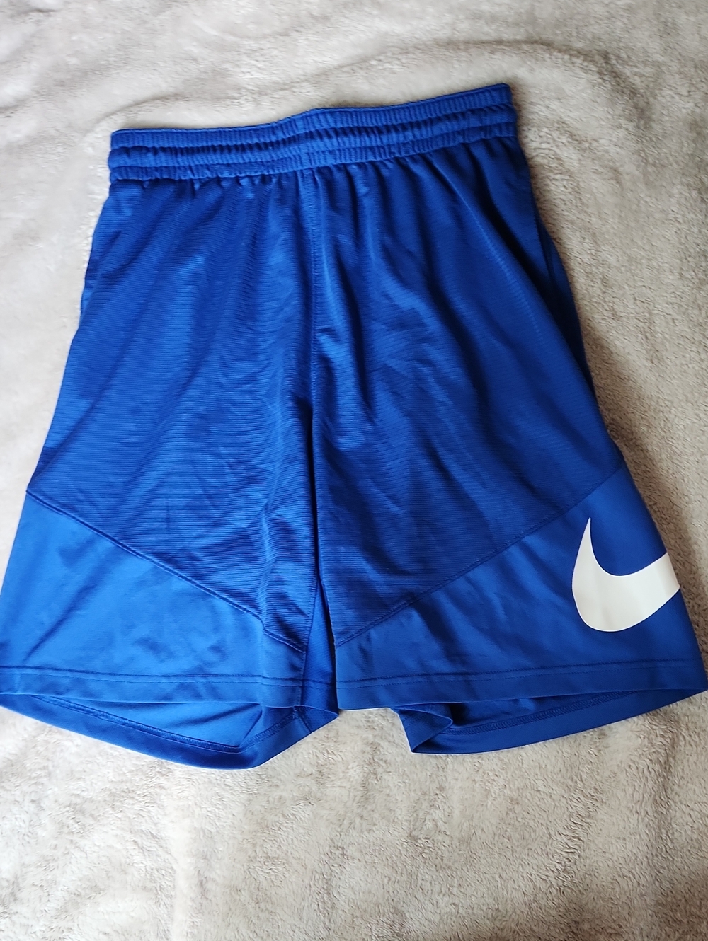 Nike Royal Blue Men's Athletic Shorts with White Swoosh